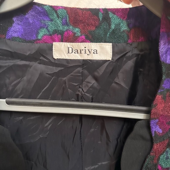 Dariya Womens Purple Pink Leaf Elegant Vintage 80s Fitted Blazer Size Medium - Picture 9 of 10